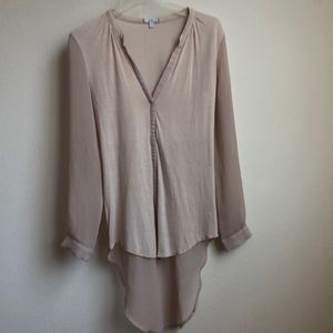 Sheer beige high low blouse by Fate size S